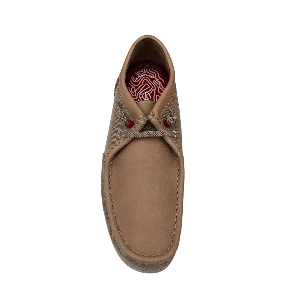 Clarks Mens Shacrelite Moc Leather Casual Shoe Size 10.5 Beige-Tan Slip-on Style